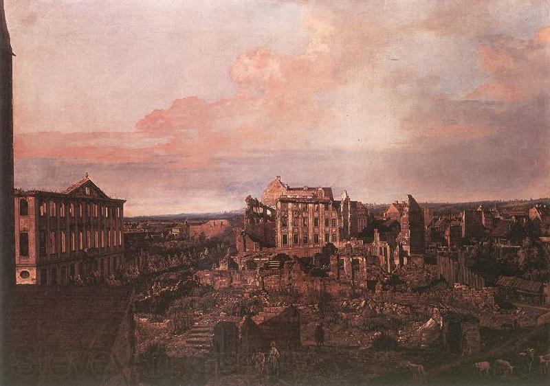 BELLOTTO, Bernardo Dresden, the Ruins of the Pirnaische Vorstadt Norge oil painting art